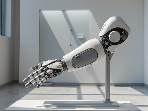 机器人灵巧手应用场景,显示精密抓取操作,科技感背景