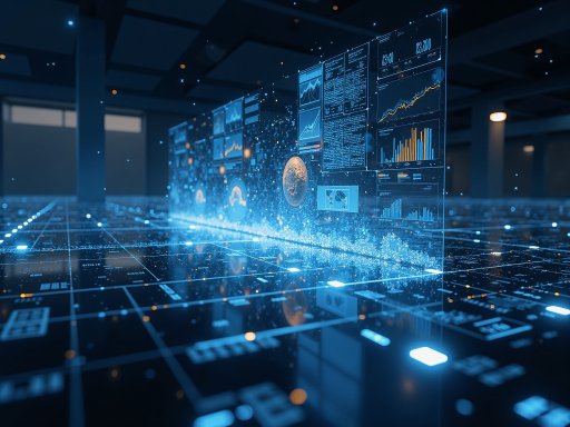 空间智能感知应用场景,显示3D环境建模与物体识别,科技网格背景